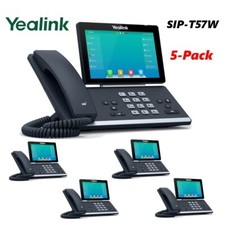5 Pack Yealink SIP-T57W Premium IP Phone with Built-In Bluetooth WIFI 16 SIP