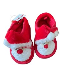 Koala Kids Baby Santa Bootie Slippers Red White Size 3/4 Christmas Holiday