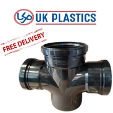 92.5 double branch triple socket Black soil Pushfit 110mmTee 4 way