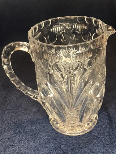 Vintage cut glass serving pitcher 7 3/4" x 5"