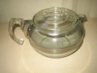 Vtg PYREX Flameware Glass 6 Cup TEA POT Stove Top Coffee Kettle W/ Lid 8126-B