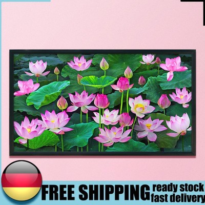 Lotus Full Cross Stitch 11CT Cotton Thread DIY Printed Embroidery Kits Art Gift