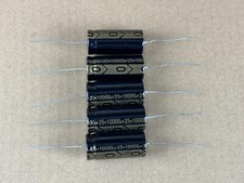 5pc Electrolytic Capacitor Axial 2000hr 105  RoHS 10000uF 25V  18x40mm Supertech