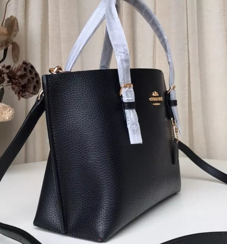 COACH Mollie Tote 25 Shoulder Bag C4084 Black True Red