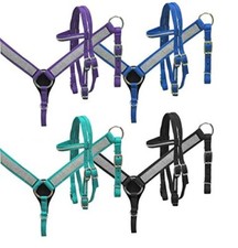 Showman MINI/SMALL PONY Nylon Headstall  Breast Collar Set w/ Crystals