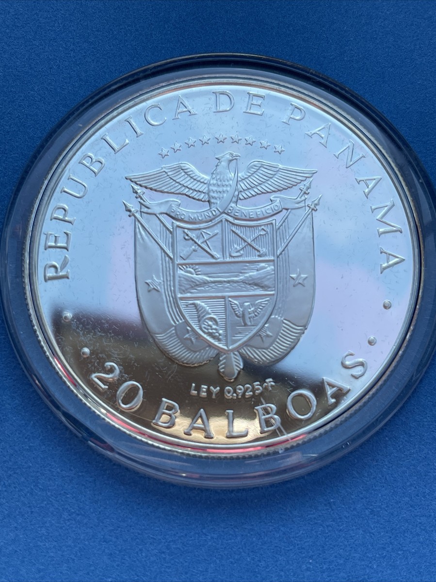 コレクション 1974 Panama 20 Balboas Coin 1974 Panama 20 Balboas Simon Bolivar 4.16 oz .925 Silver
