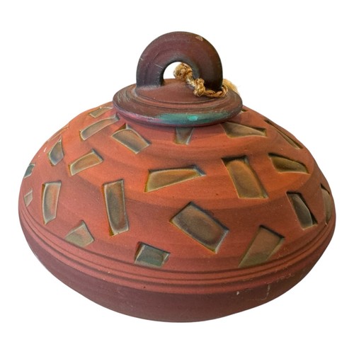 Modern Native American Southwestern Studio Art Pottery Lidded Vessel