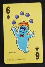 1981 General Mills Cereal Card Game Crazy Eights BooBerry 6 Spades