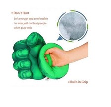 Kids Green Superhero Gloves Cosplay Costume Smash Hands Soft Hulk Plush Fists UK