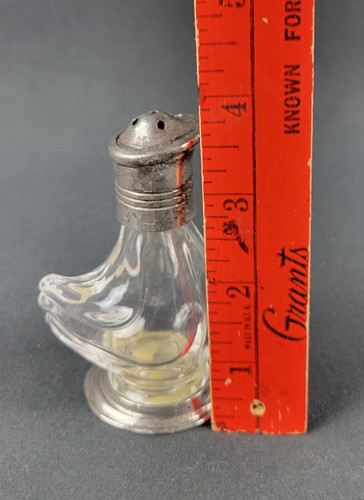 Vintage Duck Shape Glass & Pewter Salt or Pepper Shaker 95% Europe Etain Zinn - Bild 12 von 13