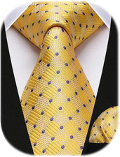 Mens Ties Plaid Tie and Pocket Square Set Classic Woven Formal Checkered Necktie