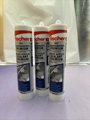 3x fischer Strukturacryl Premium DSA 310ml | weiß körnig | Fassadenacryl