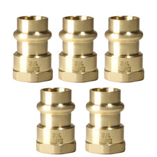 5 Pack Xfitting 12 Press Female Adapter Lead Free Brass 12 Propress 5 Pack Xfitting 12 Press Female Adapter Lead Free Brass 12 Propress