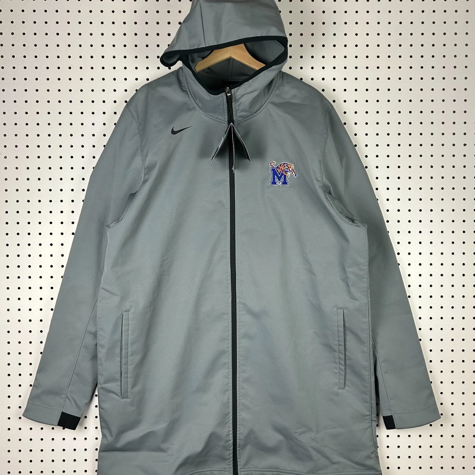 Memphis Tigers Basketball Parka Jacket XLT XL Tall NWT Gray Full Zip Storm Rain