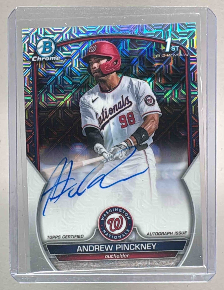 Andrew Pinckney 2023 Bowman Chrome Draft HTA Choice Refractor Auto 1st RC /150