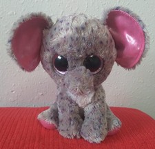 9" Gray Beanie Boo Specks The Elephant, by ty 2015, Preowned