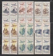 Poland (1957) - Air Mail set (Fischer 890-895)  Blocks -of-Four - MNH VF