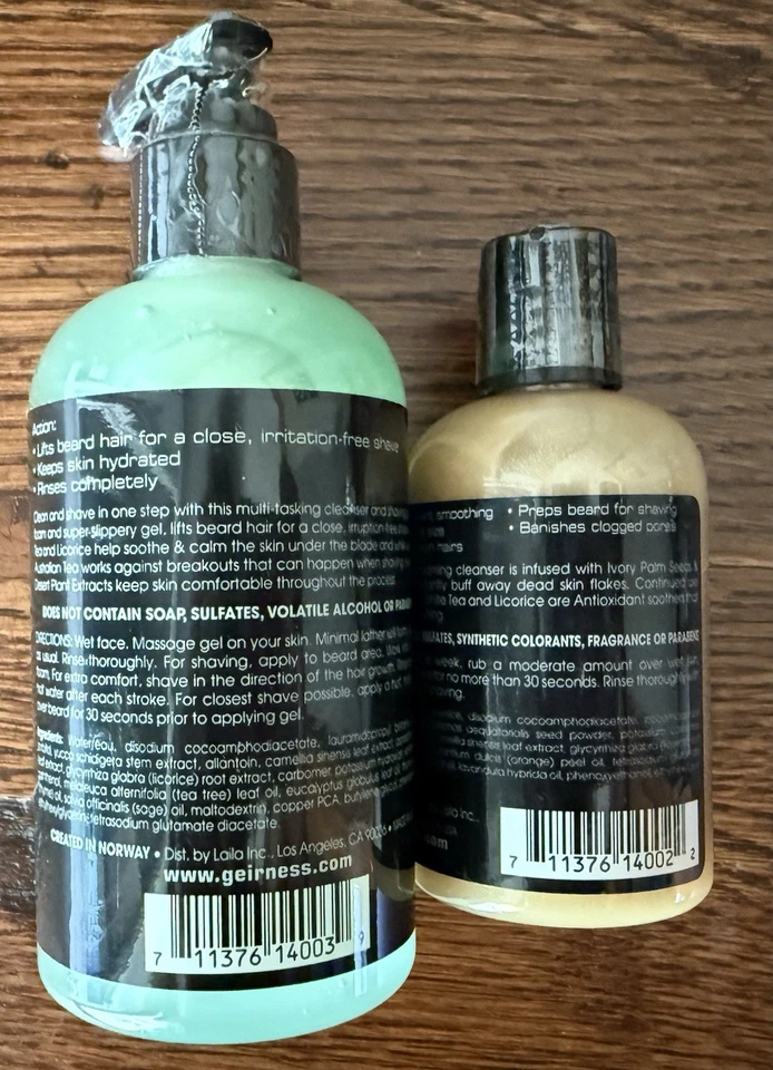 GEIR Ness Face Cleanser Shaving Gel & Face Scrub Set Norway White Tea Licorice - Image 2 of 2