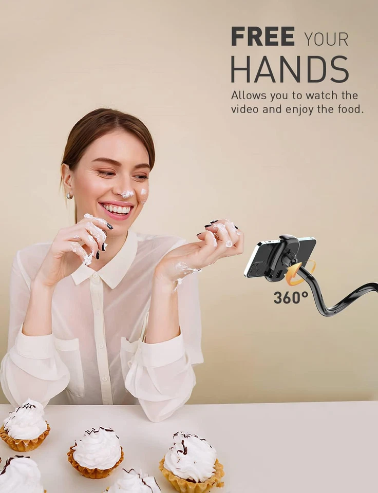 Porta Cellulare, Supporto Cellulare Letto - Collo Oca Supporto Regolabile per Ip - Immagine 2 di 4