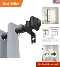Curtain Rods for Windows 35-47 inch, 5/8 inch Matte Black Curtain Rod with Br...