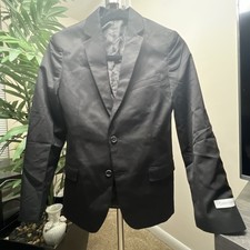 Calvin Klein Slim Fit Suit Jacket Black Size 14 Boys Regular Formal
