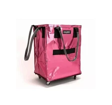 Hulken Medium Rolling Tote Bag with Zip Top & Button Closure, Cosmic Red