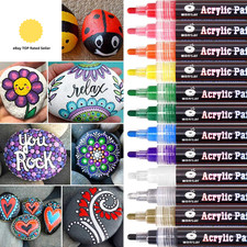 Acrylic Paint Pens for Rock Painting Stones Ceramic Porcelain Glass Pebb
