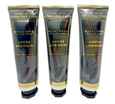 Bath Body Works Midnight Peony Shea Butter Hand Cream 1 Oz x3
