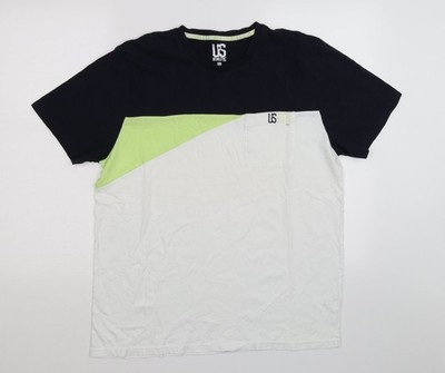 US Auth Herren T-Shirt weiß Colourblock Größe L
