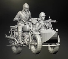 1/72/35 Soldier Resin Model WWII Japanese Soldiers +Motorcycle Unpainted