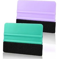 Vinyl Squeegee Tool, 2Pcs Purple and Teal Plastic Felt Squeegee for Scraper for