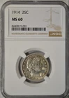 1914 Barber quarter, NGC MS60