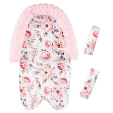 Baby Head Support and Strap Cover for Car Seat, Mink Infant Carseat Headrest ...