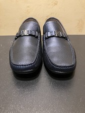 Salvatore Ferragamo Parigi New Blue Leather Slip-On Loafers US 8 E