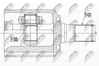 NTY Gelenksatz, Antriebswelle NPW-HY-525 FüR Hyundai KIA