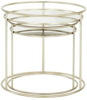 Haku Beistelltisch 2Erset Gold Wohnzimmertisch Couchtisch Abstelltisch Tisch Neu
