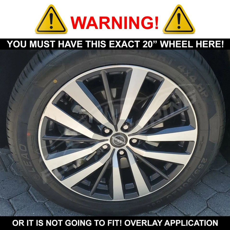 Wheel Gloss Black Skin Covers Set 4 FOR 2022-2025 Nissan Pathfinder SL 20" - Image 3 of 4