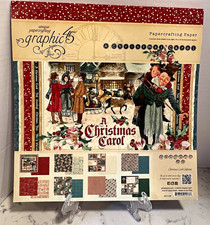 NEW Graphic 45: A Christmas Carol 12x12 Paper Pad- 1 page damaged; 6x6 paper pad