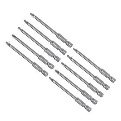 10pcs T15 Torx Head Screwdriver Bit 3'' 1/4 Inch Hex Shank Magnetic Security
