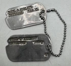 Vintage WW2 era US Army Military Identification ID Dog Tag DRAFTEE 1944 SUICIDE