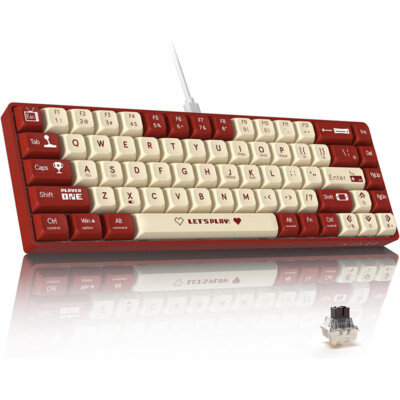 AJAZZ AK680 65% Wired Hotswap Keyboard,Mixed Rainbow Backlit Programmierbar