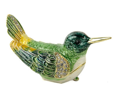 Hidden Treasures Green Hummingbird Trinket Box