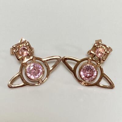 Vivienne Westwood Earrings NORA Petite Crystal Orb Rose Pink Gold