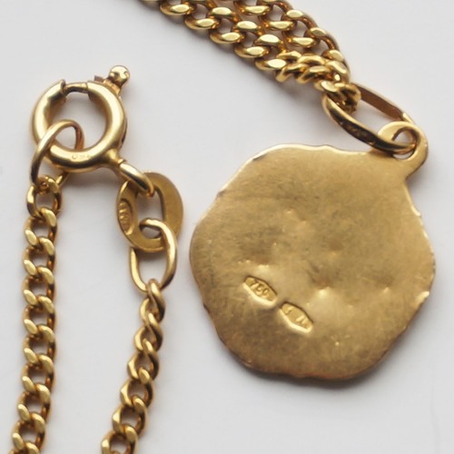 Solid 18k Gold Saint Anthony of Padua Pendant & Chain UNOAERRE 1AR Italy 9.83g - Picture 4 of 10