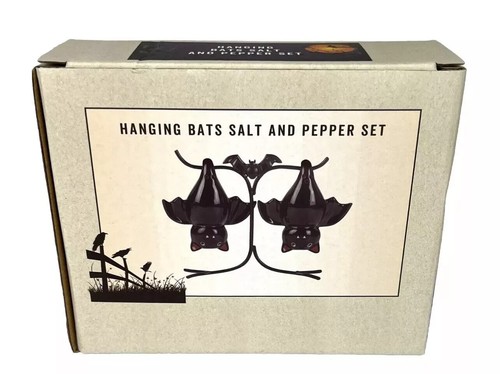 Cracker Barrel Halloween 3 Pc Set Hanging Bats Salt & Pepper Shaker New 2024 - Picture 2 of 3