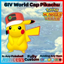 WORLD CAP PIKACHU 6IV Max Stats Legit Event RARE 🚀 Pokemon Scarlet and Violet