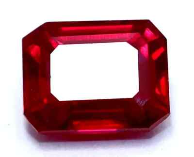 Natural Red Ruby 7.95 Ct Emerald Cut AGL Zertifiziert Seltenes Edelstein