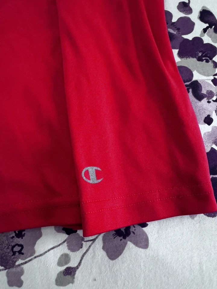 Champion Logo Shirt  Red Youth Size  X Large Long Sleeve Crewneck Polyester - Image 3 of 4