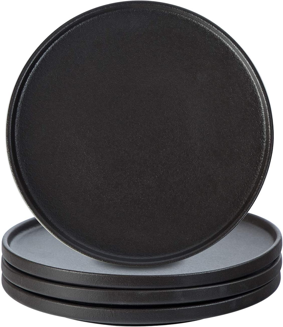 Dinner Plates, Scratch-Resistant, 10.25 Inch Flat Ceramic Plate Set of 4, Porcel