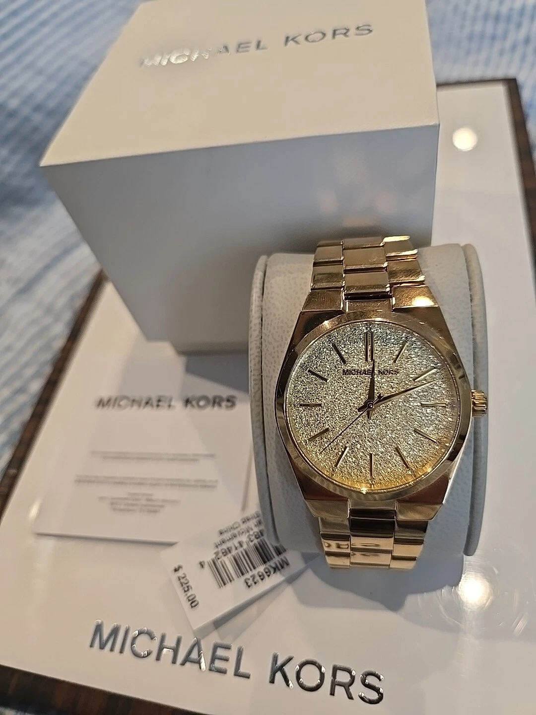 Orologio Donna Michael Kors Channing Acciaio Tono Oro Quadrante Champagne MK6623 Nuovo con etichette